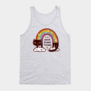 Cute Sarcastic Rainbow Cat That Hates Everything Tank Top